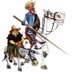 a man riding on the back of a white horse next to another man wearing a hat