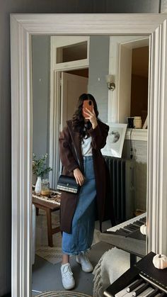 #modesty #modestclothing #modeststyle #modestwear #modestfashionblogger #pentecostal #pentecostalfashion #christian #outfit #skirtfashion #skirt #apostolic #apostolicfashion #fashion #trenchcoat #jeanskirt #burberry Winter Outfits Denim Skirt, 90s Modest Fashion, Pentecostal Fashion Casual, Midi Shirt Dress Outfit, Modest Church Outfits Winter, Modest Clothing Aesthetic, Modest Winter Outfits For Church, Church Outfit Aesthetic, Modest Christian Outfits