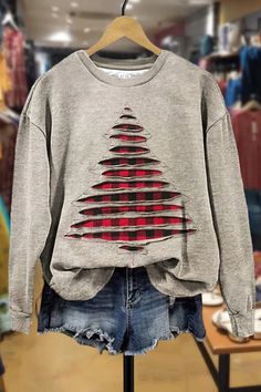 Christmas Tree Plaid, Art Christmas Tree, Christmas Tree Print, Plaid Christmas Tree, Art Christmas, Refashion Clothes, Christmas Is Coming