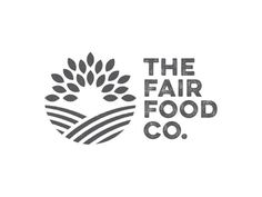 the fair food co logo is shown in black and white, with an image of a tree