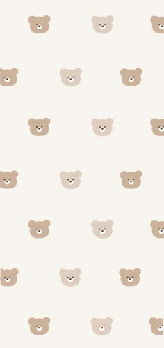 a wallpaper with teddy bears on it in brown and beige colors, including one bear's head