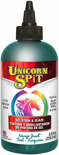 a bottle of unicorn spirit gel stain and glaze