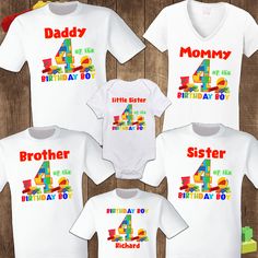 Building Blocks Birthday, Matching Family Shirts, Colorful Birthday Shirt, Birthday Boy, Birthday Girl, Let's Build & Play, Building Bricks Lego Birthday Party Shirt Ideas, Lego Shirts Birthday, Lego Land Family Shirts, Legoland Shirts For Family Birthday, Lego Birthday Shirt Family, Lego Birthday Shirt Boys, Lego Birthday Shirt, Lego Shirts, 4th Birthday Boys