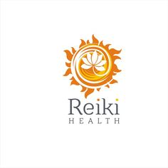 the logo for reiki health is shown in orange and yellow colors on a white background