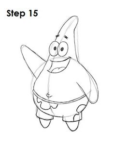 how to draw cartoon character from the spongebob movie step by step drawing for kids