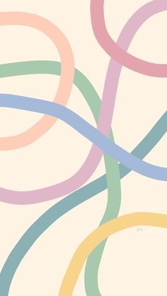 an abstract background with multicolored circles and lines in pastel colors on white