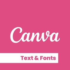 the text canva is in white on a pink background