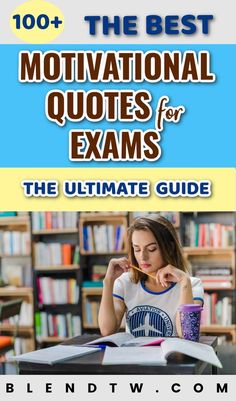 the best motivation quotes for exam, with an image of a woman sitting at a desk