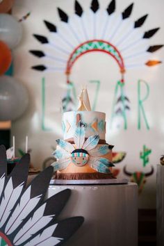 a birthday cake sitting on top of a table