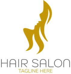 the logo for hair salon is shown here