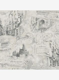 a drawing of hogwart's houses and streets