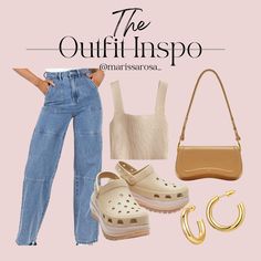 Crocs | Beige Outfit Ideas | Spring Outfit Jeans | Platform Shoes | Marissa Rosa LTK Crocs And Jeans Outfit, Crocs Mega Crush Clog Outfit, Beige Crocs Outfit, Jeans Outfit Spring, Crocs Fashion, Beige Outfit, Outfit Jeans