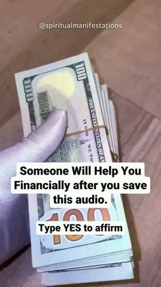 someone will help you financially after you save his audio type yes to affirms