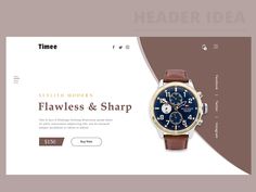 an image of a watch on a website page with the title'stylish modern flawless & sharp '