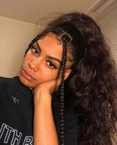 Hairstyles Tied, Hairstyles Volume, Hairstyles Guys, Jasmine Brown, Hair 90s, Braided Hairstyles For School, Hairstyles Bangs, Curly Weave, Top Knot Hairstyles