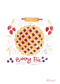 a drawing of a berry pie with the words berry pie on it