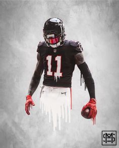 Julio Jones Wallpaper, Nfl Wallpaper Aesthetic, Julio Jones Falcons, Atlanta Falcons Art, Mvp Basketball, Football Drip, Football Background, Football Artwork