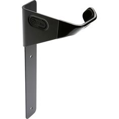 a black metal door handle on a white background