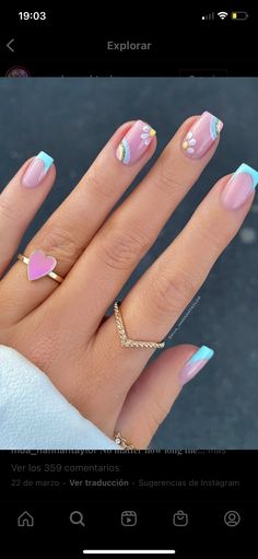 Semi Coffin Acrylic Nails, Fun Square Nails, Coffin Spring Nails, Nails Nail Art Designs, Hippie Nails, French Manicure Nails, Feel More Confident