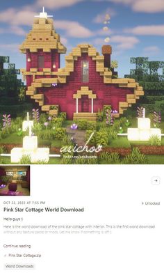 the pink star cottage in minecraft