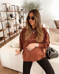 Fall And Winter Maternity Outfits, Maternity Ootd, Sivan Ayla, Look Legging