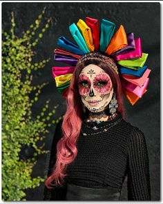 Dia De Los Muertos Decorations Ideas, Creepy Halloween Makeup, Goddess Crown, Face Art Makeup, Holloween Costume, Halloween Makeup Inspiration, Creative Costumes