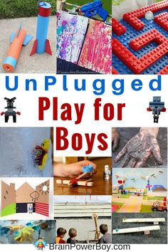 an image of play for boys with the title unplugged play for boys