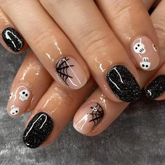 Nail Art Halloween, Manicure Diy, Spider Webs, Ballerina Nails, Gradient Nails, Halloween Nail Designs, Halloween Nail