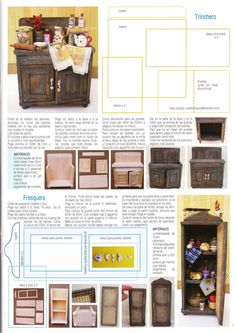 an advertisement for furniture made from wood with instructions on how to make it in spanish