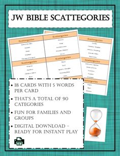 the jw bible scattergoies with three words and an hourglass on it