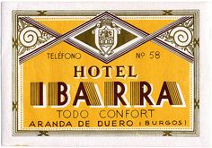 an advertisement for hotel ibarra in the 1950's