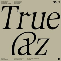 an advertisement for true and azz with the words true and azz on it