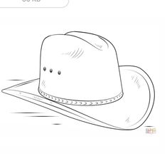 Sombrero Cowboy, Cowboy Embroidery, Hat Template, Coloring Pages Inspirational, Kids Pages