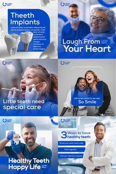 dental flyer templates with toothbrushes and smiling people