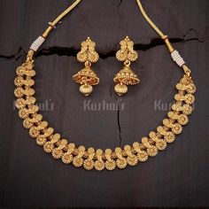 Neckless Gold Jewelry, Neckless Gold, Antique Necklace Set, Indian Gold Necklace Designs, Neck Pieces Jewelry, Gold Bridal Necklace, Antique Necklaces Design, Antique Jewellery Designs, Pearl Necklace Designs