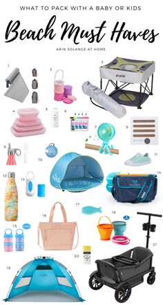 what to pack with a baby or kids's beach must haves