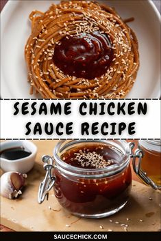 sesame chicken sauce recipe in a glass jar