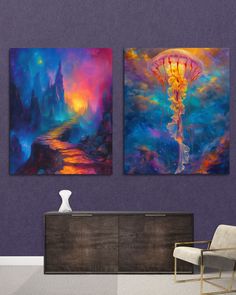 Colorful Canvas art Colorful Canvas Art, Aesthetic Board, Colorful Artwork, Vibrant Art, Art Drawing, 3d Art, Colorful Art, Modern Decor