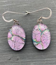 Pink Handmade Fused Dichroic Glass Jewelry Dangle Earrings Free Shipping (s) | eBay Dichroic Glass Jewelry, Art Glass Jewelry, Wavy Pattern, Fused Glass Jewelry, Handcrafted Artisan Jewelry, Fused Glass Art, Earrings Pink, Dichroic Glass, Glass Artists