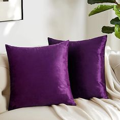 ad eBay - GIGIZAZA Purple Decorative Velvet Decorative 20X20 Throw Pillow Covers for Sofa - Buy Now, click the link (eBay)