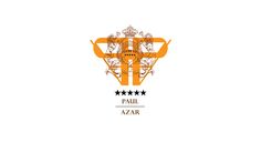 the logo for paul azar's new album, in orange and black on white