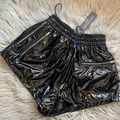 Triangl Leather Swim Shorts That Are Super Cute On! Would Be A Perfect Cover Up!!Last Photo Is Them In A Diff Color. Tagged An Xs But I Am A 4/6 And They Fit Me Because Of The Stretch Waist Band. Casual Black Shorts For Club, Casual Black Club Shorts, Edgy Short Bottoms For Club, Black Stretch Shorts For Club, Edgy Stretch Shorts For Club, Black Bottoms With Zipper Closure For Summer, Edgy Fitted Shorts With Zipper Closure, Trendy Black Shorts With Zipper Closure, Casual Black Shorts With Zipper Closure