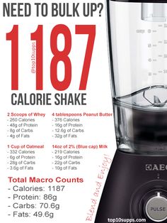 This is my own personal high calorie protein shake recipe designed for weight gain. It is packed full of protein, carbs, energy and more. High Calorie Protein Shakes, Pancakes Protein, Protein Shake Recipe, Protein Dinner, Weight Gainer