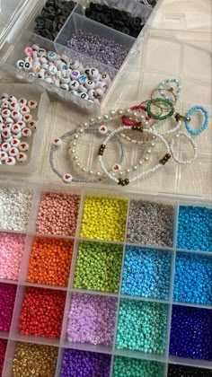 the beads are organized and ready to be put in their storage bins for display