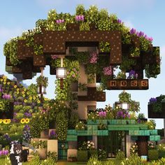 Plant Shop Minecraft, Minecraft L, Minecraft Idea, Cottagecore Minecraft, Shopping District, Easy Minecraft Houses, Cool Minecraft Creations, Diy Minecraft, Cute Minecraft Houses