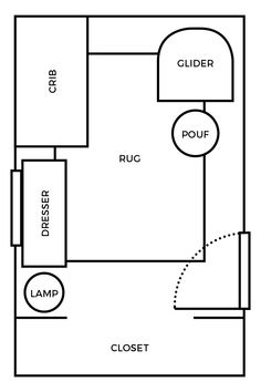 a floor plan for a house with two rooms and one bedroom on the first floor