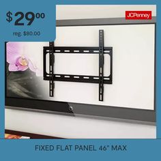 Designed to accommodate TVs up to 65", this fixed mount elevates your screen to the optimal viewing angle. The low-profile design hugs the wall and allows your TV to blend discretely into any décor. The MTM-101-F wall mount is constructed from heavy-duty powder-coated steel and is capable of supporting TVs up to 88lbs.Accommodates most 26"" - 47"" TVsSits just 1 inch from the wallHolds up to 30kg/66 lbsOpen frame design allows wall access to the wall behind the mountSimple horizontal adj… Tv Wall Mounts, Tv Wall Mount, Wall Mounts, Video Accessories, Wall Mounted Tv, Profile Design, Tv Wall, Audio Video, Frame Design