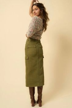 Cargo Skirt Fit, Cargo Fit, Cargo Midi Skirt, Denim Color, Cute Blouses, Cargo Skirt, Cool Graphic Tees, Skirt Fits, Sheer Fabric