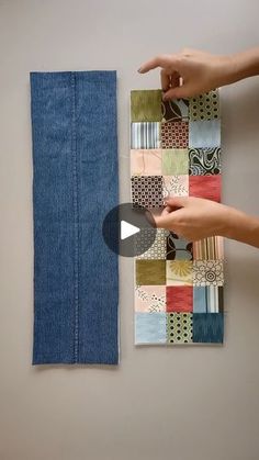 someone is making a patchwork wall hanging