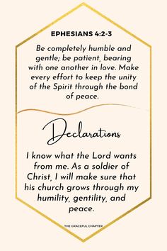 Declaration Ephesians 4:2-3 Psalm 103:19, Ephesians 4:2-3, Ephesians 4 2, Psalm 103, Kingdom Woman, Ephesians 4, Praise The Lord